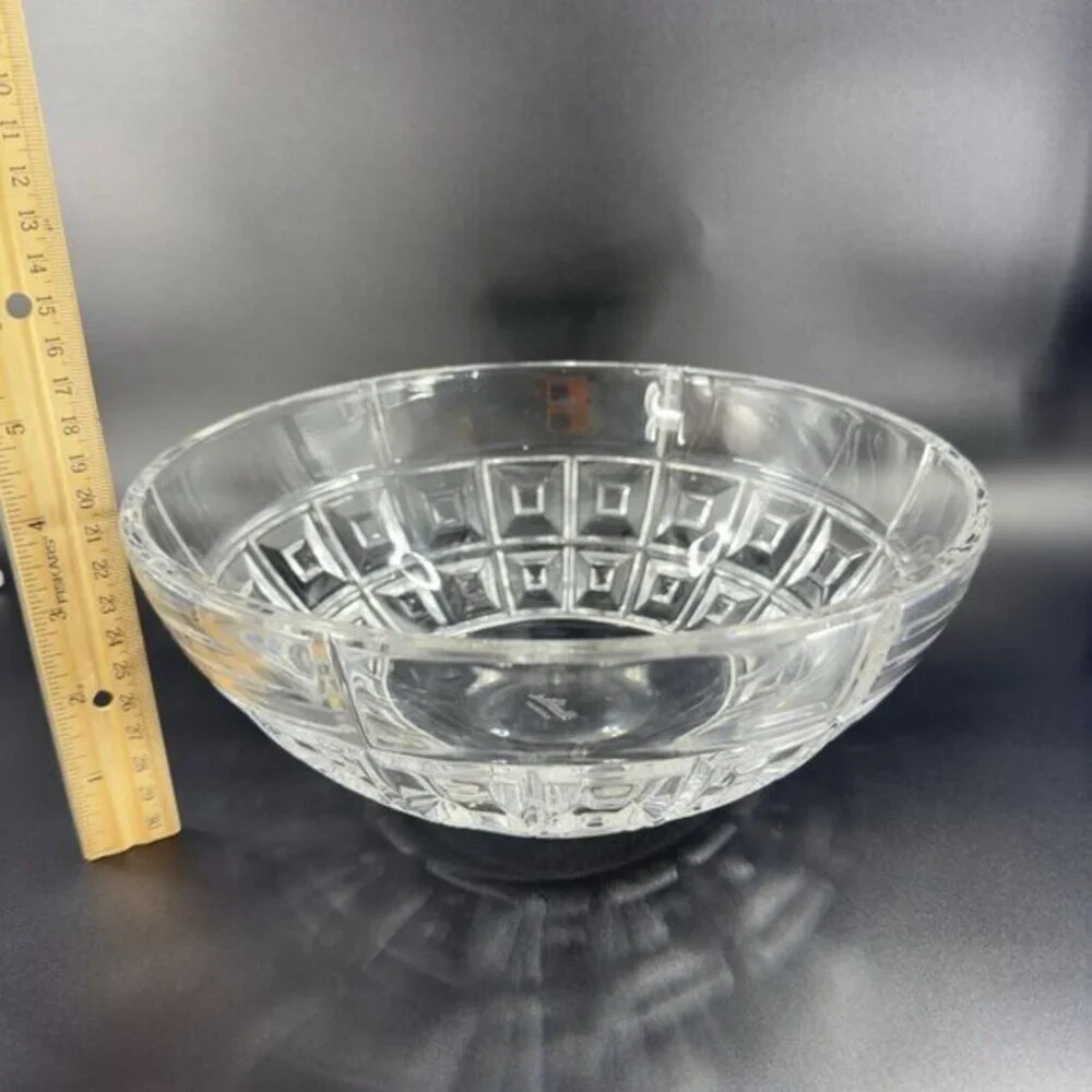Rosenthal Clear Crystal Glass Domus‎ Pattern Large Round Heavy Made In Germany